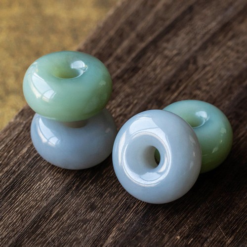 Round Jade Gray Jade Peace Luck Necklace Pendant