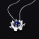 925 Silver Lazurite Lotus Flower Self-Care Necklace 925 Silver Lazurite Lotus Flower Self-Care Necklace