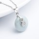 925 Silver Peace Buckle Jade Coin Necklace