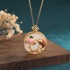 White Jade Koi Fish Lotus Necklace