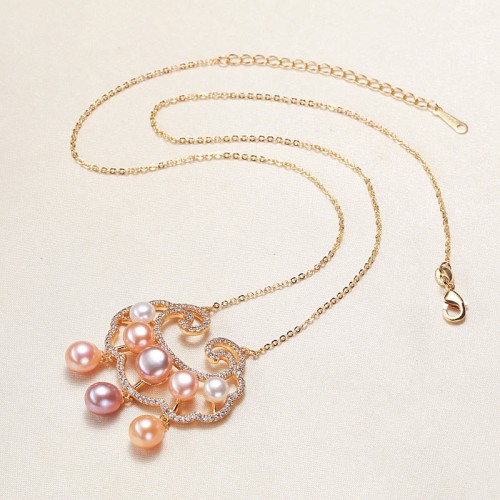 Gold-plated Pearl Chinese Lock Sincerity Necklace Gold-plated Pearl Chinese Lock Sincerity Necklace