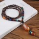 Tibetan Wenge Wood Bodhi Seed Agate Necklace Tibetan Wenge Wood Bodhi Seed Agate Necklace