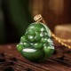 925 Silver Laughing Buddha Hetian Jade 18K Gold Necklace 925 Silver Laughing Buddha Hetian Jade 18K Gold Necklace