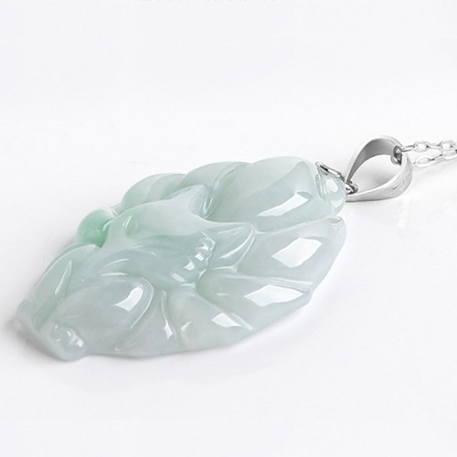 Nine Tailed Fox Jade Prosperity Necklace Pendant
