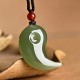 Yin Yang White Jade Cyan Jade Protection Necklace