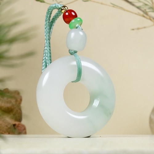 Natural Jade Peace Buckle Prosperity Necklace