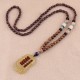 Tibetan Wenge Wood Bodhi Seed Agate Necklace Tibetan Wenge Wood Bodhi Seed Agate Necklace