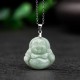 Laughing Buddha Jade Blessing Necklace Pendant