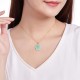 Gold Sterling Silver Natural Jade Rose Luck Necklace Gold Sterling Silver Natural Jade Rose Luck Necklace