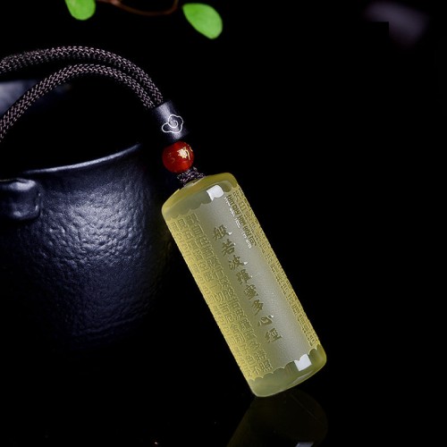 Citrine Heart Sutra Happiness Necklace Pendant Citrine Heart Sutra Happiness Necklace Pendant