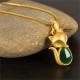 Green Chalcedony Fox Courage Necklace Pendant Green Chalcedony Fox Courage Necklace Pendant