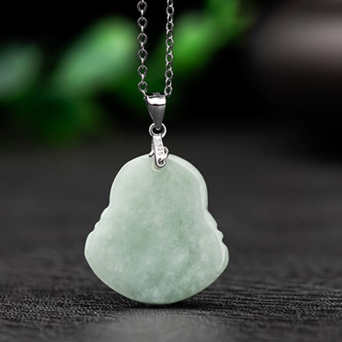 Laughing Buddha Jade Blessing Necklace Pendant