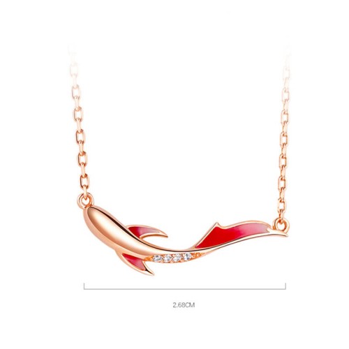 Sterling Silver Koi Fish Luck Zircon Prosperity Necklace Pendant Sterling Silver Koi Fish Luck Zircon Prosperity Necklace Pendant