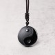 Black Obsidian Taoism Yin Yang Carved Necklace Black Obsidian Taoism Yin Yang Carved Necklace