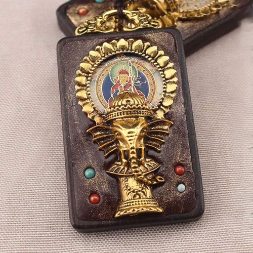 Ebony Wood Elephant God Fortune Necklace Ebony Wood Elephant God Fortune Necklace