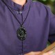 Hetian Cyan Jade Dragon Harmony Necklace Pendant Hetian Cyan Jade Dragon Harmony Necklace Pendant