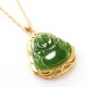 925 Sterling Silver Jade Laughing Buddha Necklace