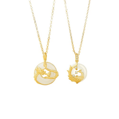 Dragon Jade Golden Dragon Peace Necklace Pendant Dragon Jade Golden Dragon Peace Necklace Pendant