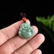 Laughing Buddha Cyan Jade Success Necklace Pendant Laughing Buddha Cyan Jade Success Necklace Pendant