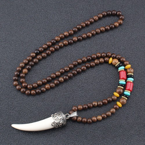 Wenge Wood Turquoise Horn Protection Necklace Wenge Wood Turquoise Horn Protection Necklace