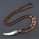 Wenge Wood Turquoise Horn Protection Necklace Wenge Wood Turquoise Horn Protection Necklace