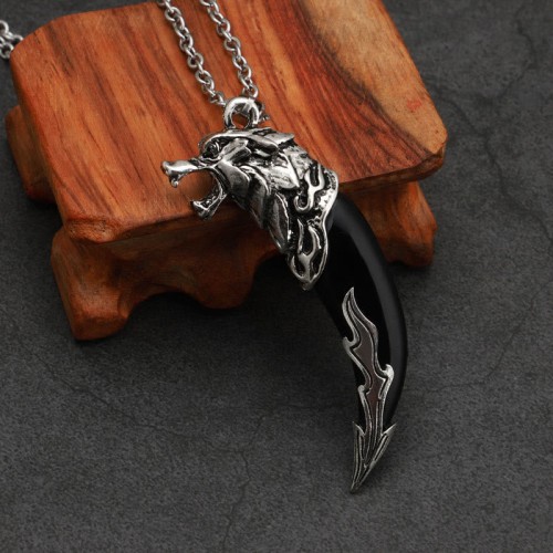 Wolf Tooth Titanium Steel Balance Necklace Wolf Tooth Titanium Steel Balance Necklace
