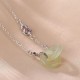 Sterling Silver Round Jade Prosperity Necklace Pendant Sterling Silver Round Jade Prosperity Necklace Pendant