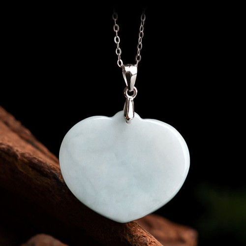 925 Silver Laughing Buddha White Jade Luck Necklace