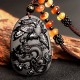 Black Obsidian Tiger Eye Dragon Phoenix Necklace Black Obsidian Tiger Eye Dragon Phoenix Necklace