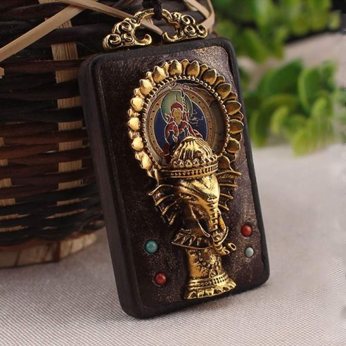 Ebony Wood Elephant God Fortune Necklace Ebony Wood Elephant God Fortune Necklace