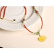 Red Agate Amber Peony Confidence Necklace Pendant
