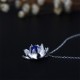 925 Silver Lazurite Lotus Flower Self-Care Necklace 925 Silver Lazurite Lotus Flower Self-Care Necklace