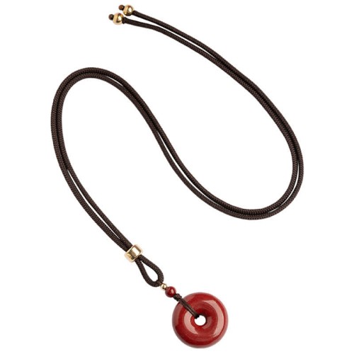 Cinnabar Peace Buckle Calm Blessing Necklace Cinnabar Peace Buckle Calm Blessing Necklace