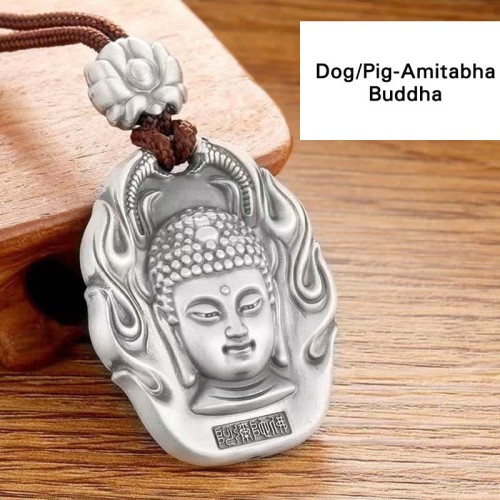 Chinese Zodiac Buddha Om Mani Padme Hum Lotus Necklace Chinese Zodiac Buddha Om Mani Padme Hum Lotus Necklace