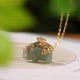 925 Sterling Silver Jade Elephant Blessing Necklace