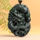 Hetian Cyan Jade Dragon Harmony Necklace Pendant Hetian Cyan Jade Dragon Harmony Necklace Pendant