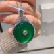 Green Chalcedony Round Peace Buckle Strength Pendant Green Chalcedony Round Peace Buckle Strength Pendant