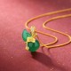 Cyan Jade Gourd Lotus Leaf Abundance Necklace Cyan Jade Gourd Lotus Leaf Abundance Necklace