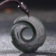 Hetian Cyan Jade Peace Buckle Necklace Pendant