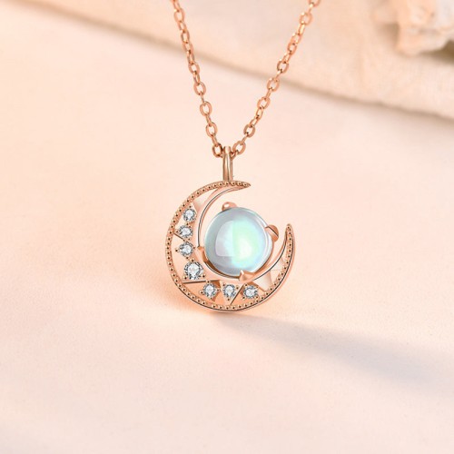 925 Silver Moonstone Love Necklace Pendant 925 Silver Moonstone Love Necklace Pendant
