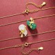 Cyan Jade Gourd Lotus Leaf Abundance Necklace Cyan Jade Gourd Lotus Leaf Abundance Necklace