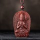 Chinese Zodiac Buddha Red Sandalwood Lotus Necklace