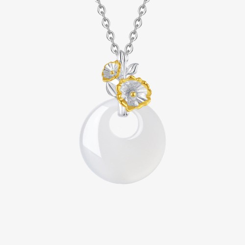 925 Silver Chalcedony Twelve Months Flower Harmony Pendant 925 Silver Chalcedony Twelve Months Flower Harmony Pendant