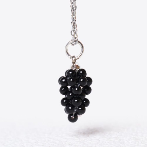Garnet Red Agate Black Onyx Protection Necklace Pendant
