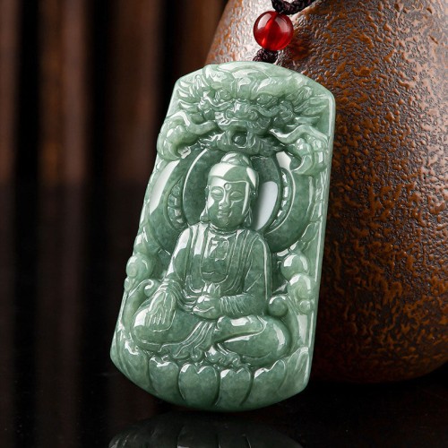 Tathagata Buddha Jade Amulet Necklace Pendant