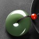 Round Jade Peace Buckle Prosperity String Necklace