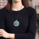 Natural Jade Laughing Buddha Lotus Pattern Necklace