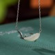 925 Silver White Jade Dolphin Luck Necklace