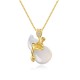 Cyan Jade Gourd Lotus Leaf Abundance Necklace Cyan Jade Gourd Lotus Leaf Abundance Necklace
