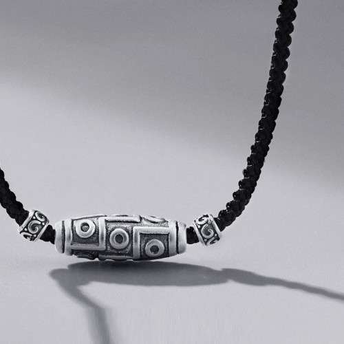 999 Silver Nine-Eye Dzi Bead Protection Necklace 999 Silver Nine-Eye Dzi Bead Protection Necklace